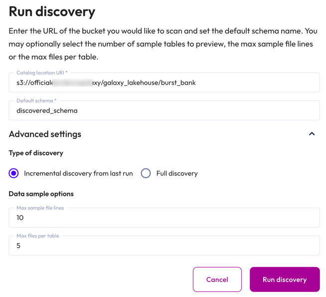 catalog explorer schema discovery